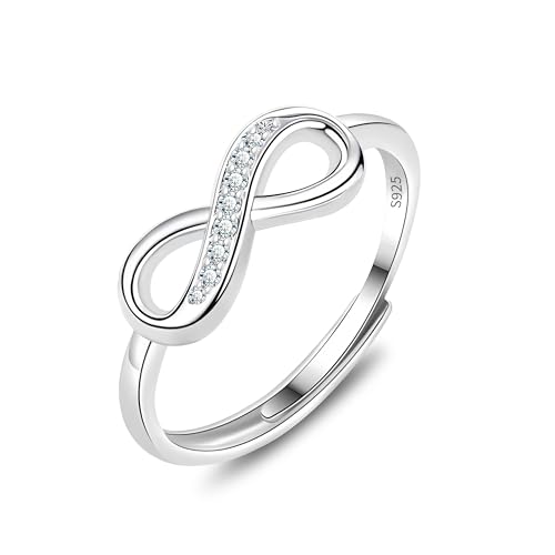 KristLand Wickelring Infinity Verlobungsring Unendlichkeit Promise Eheringe Ring Silber 925 Damen Zirkonia Silberringe Trauringe Damenring Hochzeitsringe Antragsring Ringe von KristLand