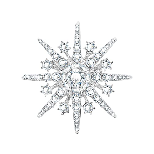Stern Blume Schneeflocke Brosche Glänzende Kristall Damenbrosche Braut Hochzeit Brosche Pin Brosche von KristLand