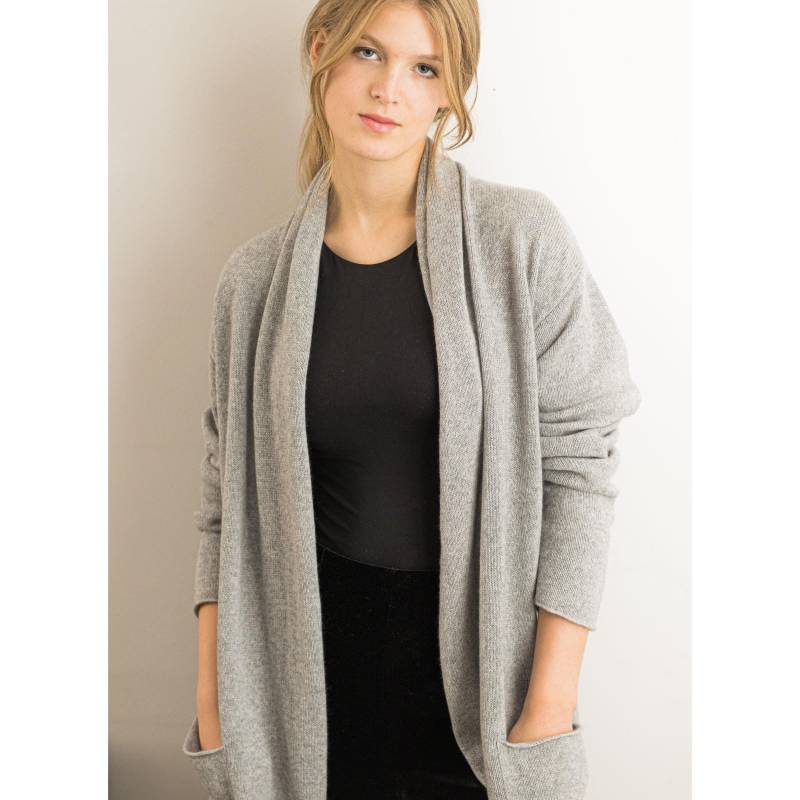 Kaschmir Strickjacke Olivia - Lange Offene Damen Aus Weichem 100% von KristaElsta