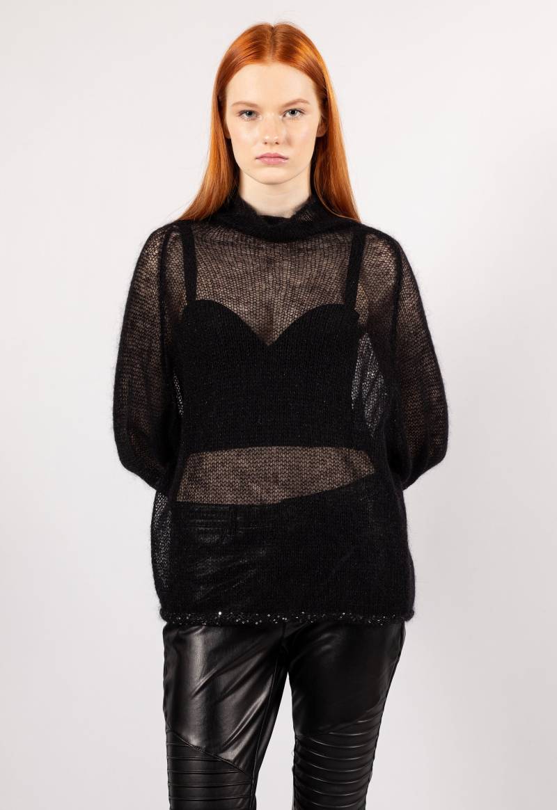 Mohair Pullover in Transparenter Strickoptik Mit Raglanärmeln, Handgestrickter Wollpullover Damen Locker Und Leicht von KristaElsta