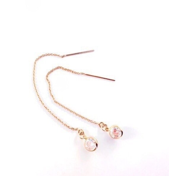 Rose Gold Fill Gefädelte Ohrringe Mit 6mm Czs Rose Gold Fill Gefädelte Ohrringe Mit 6mm Czs von KristaMaliaMackay