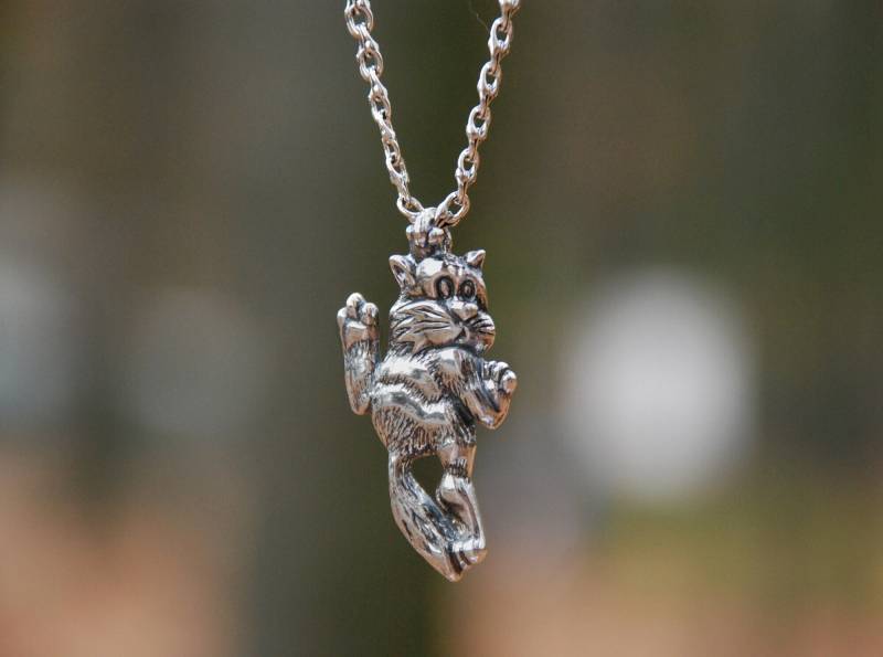 Silber Katze Anhänger Halskette/sterling Schmuck Geschenk Liebhaber Mama Haustier Charms Geschenke von KristallSilverStudio