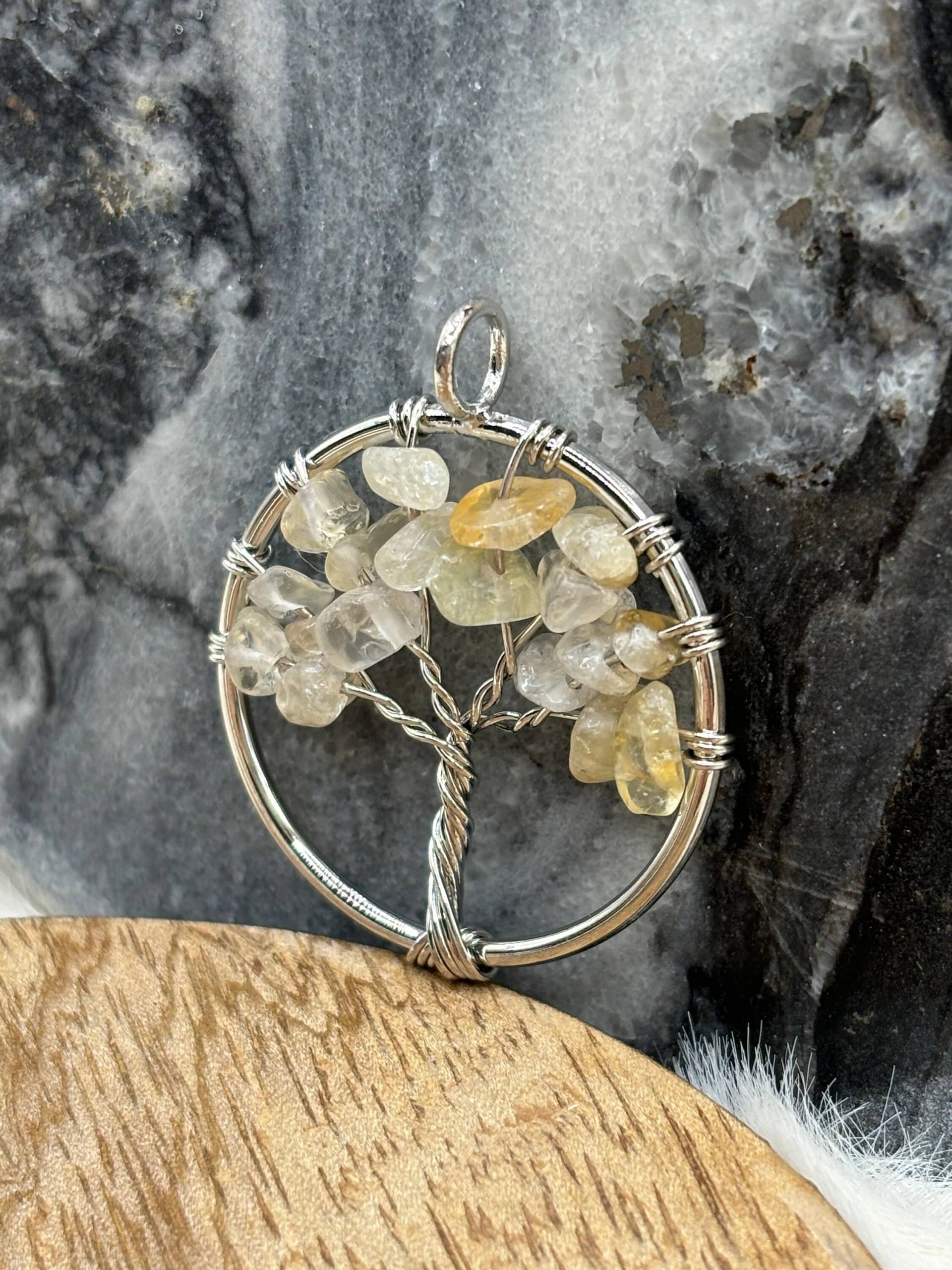 Golden Healer Tree Of Life/Baum Des Lebens Anhänger von Kristallisierend