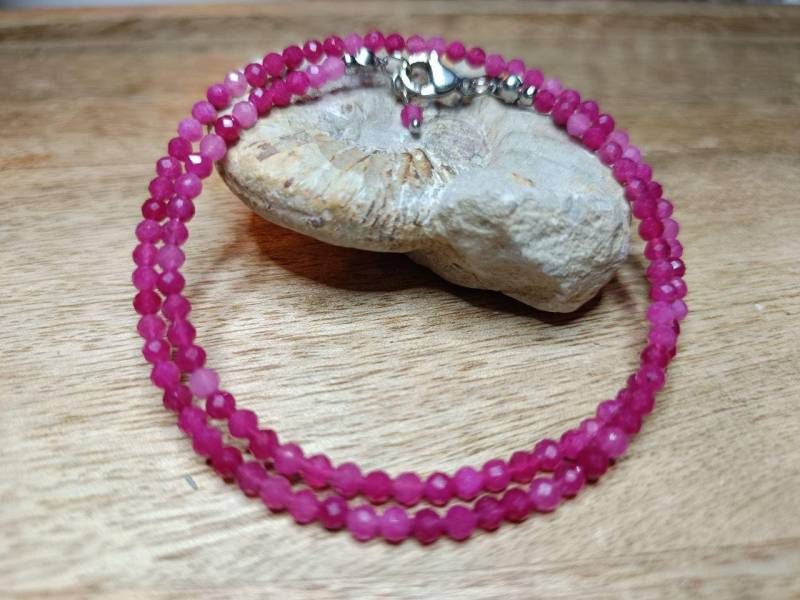 Pink Turmalin Kette 3mm, Facettiert, Perlen, Collier, Edelsteinkette Pink Turmalin Kette 3mm, Facettiert, Perlen, Collier, Edelsteinkette von KristallklarKetten