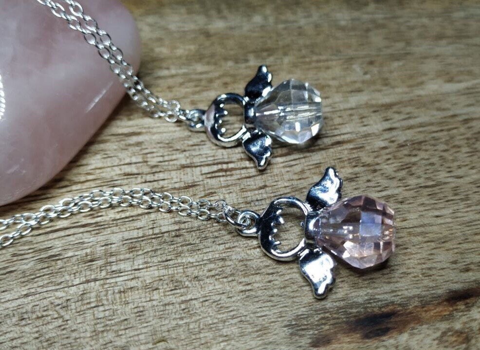 Schutzengel Kette Schutzengelanhänger, in 925 Silber, Engelkette, Engelanhänger von KristallklarKetten