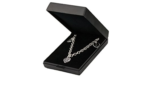 Armband mit Gravur 925 Sterling Silber mit drei SWAROVSKI ELEMENTS Herzen und Buchstabengravur als Geschenk für die Frau oder Freundin von Kristallwerk