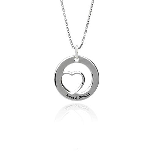 Personalisierte Kette Damenkette mit Gravur 925 Silber - Namenskette personalisiert für die Freundin Ehefrau Mutter oder Tochter von Kristallwerk