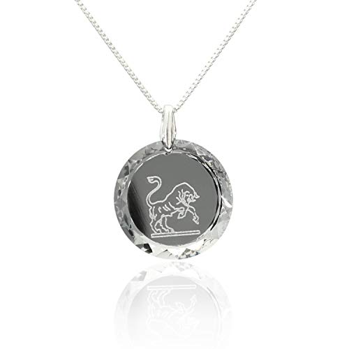 Damen Halskette 925 Silber Sternzeichen Tierkreiszeichen Stier hergestellt mit Swarovski®Kristall Farbe Crystal Silber von Kristallwerk
