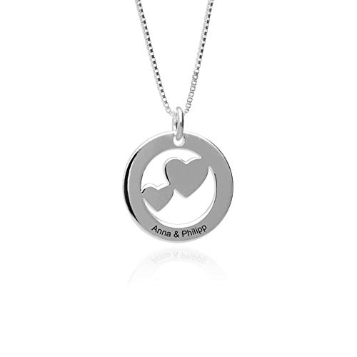 Personalisierte Kette Damenkette mit Gravur 925 Silber - Namenskette personalisiert für die Freundin Ehefrau Mutter oder Tochter von Kristallwerk