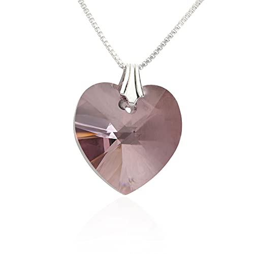 Herz Anhänger Herzkette mit Swarovski Elements Kristall Damenkette Silber 925 von Kristallwerk