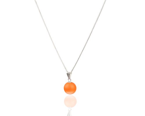 Individuelle Kette 925 Silber erstellt mit Swarovski Elements Neon Crystal Orange von Kristallwerk