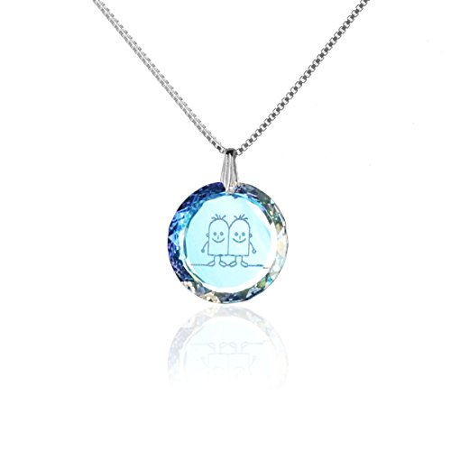 Kinderkette Silberkette Halskette 925 Silber Sternzeichen Tierkreiszeichen Zwillinge hergestellt mit Markenkristall aus Österreich von Kristallwerk