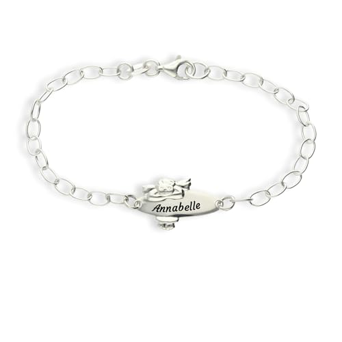 Mädchen Engel Kinder Armband 925 Silber mit oder ohne Gravur 16cm ideales Kinderarmband zur Geburt Taufe Taufgeschenk für Mädchen personalisierte Glücksbringer oder Kommunion (mit Gravur) von Kristallwerk