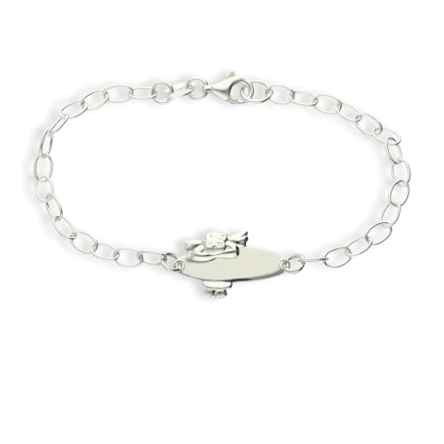 Mädchen Engel Kinder Armband 925 Silber 16cm ideales Kinderarmband zur Geburt Taufe Taufgeschenk für Mädchen personalisierte Glücksbringer oder Kommunion von Kristallwerk