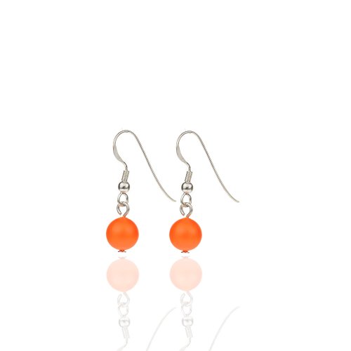 Ohrringe 925 Silber mit SWAROVSKI ELEMENTS Neon Orange von Kristallwerk