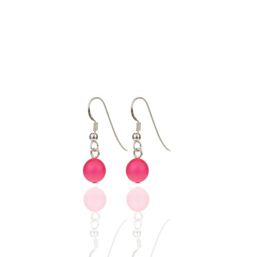 Ohrringe 925 Silber mit SWAROVSKI ELEMENTS Neon Pink von Kristallwerk