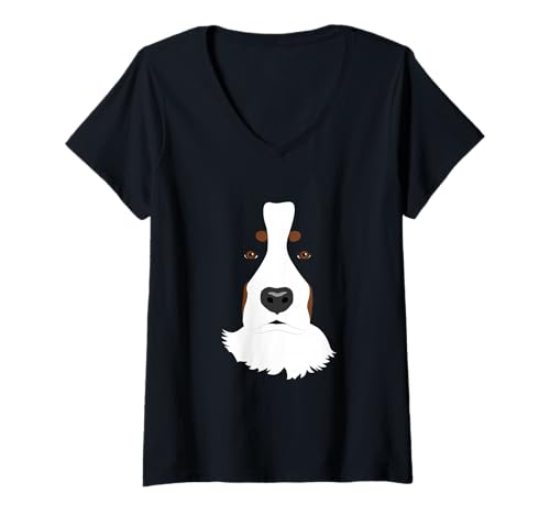 Damen Berner Sennenhund T-Shirt mit V-Ausschnitt Damen Berner Sennenhund T-Shirt mit V-Ausschnitt von Kristen Weil