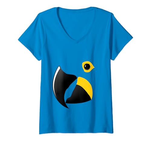 Damen Hyazinthen-Ara T-Shirt mit V-Ausschnitt Damen Hyazinthen-Ara T-Shirt mit V-Ausschnitt von Kristen Weil