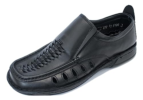 Kristian Shoes 012 - Herren Sandalen Slipper aus Leder für den Sommer - Schwarz 44 von Kristian Shoes