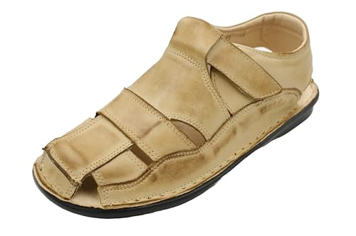 Kristian Shoes 02 Leichte Sommerschuhe für Herren, Leder Sandalen, Geschlossene Sandalen mit Klettverschluss, Handgefertigte Pantoletten Herren in der EU - Khaki 42 Kristian Shoes 02 Leichte Sommerschuhe für Herren, Leder Sandalen, Geschlossene Sandalen mit Klettverschluss, Handgefertigte Pantoletten Herren in der EU - Khaki 42 von Kristian Shoes