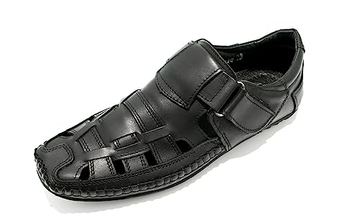 Kristian Shoes 099 Sandalen Herren Leder Klettverschluss Handgefertigt in der EU - Sandalen Männer Sommer - Hochwertige Herrensandalen für Komfort und Stil - Schwarz 43 Kristian Shoes 099 Sandalen Herren Leder Klettverschluss Handgefertigt in der EU - Sandalen Männer Sommer - Hochwertige Herrensandalen für Komfort und Stil - Schwarz 43 von Kristian Shoes