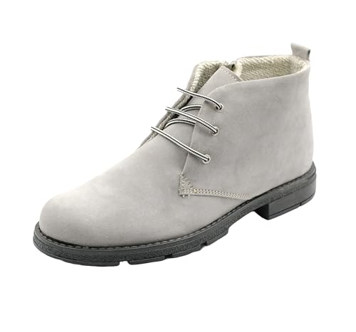 Kristian Shoes 2210 Nubukleder Stiefeletten Damen - Handgefertigt in der EU - Warme Polsterung, Elegante Winterschuhe Damen, Hochwertige Winterstiefel für Stil und Komfort Grau 36 Kristian Shoes 2210 Nubukleder Stiefeletten Damen - Handgefertigt in der EU - Warme Polsterung, Elegante Winterschuhe Damen, Hochwertige Winterstiefel für Stil und Komfort Grau 36 von Kristian Shoes
