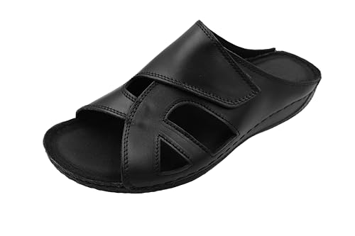 Kristian Shoes 400 - Damen Sandalen Pantoletten aus Leder für den Sommer Schwarz 38 von Kristian Shoes