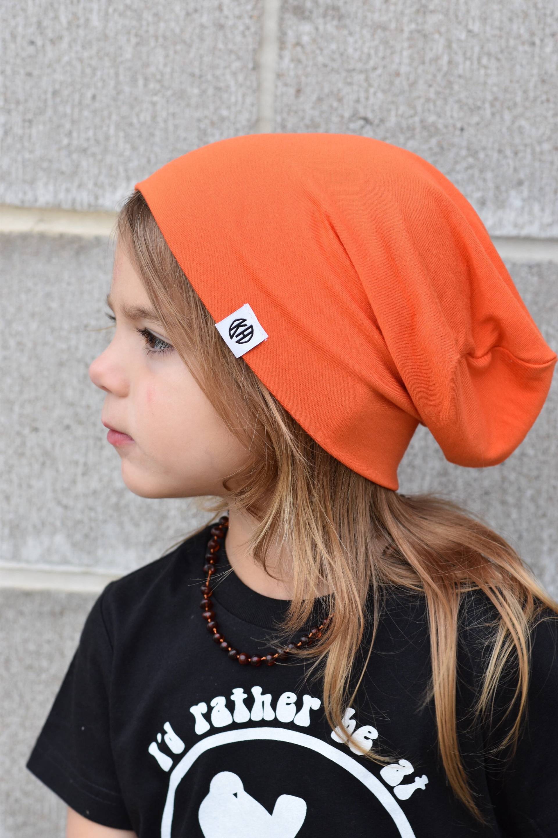 Orange Slouchy Beanie/ Baby Jungen Kleinkind Hipster Kindermode/ Jersey Mütze/ Mädchen von KristianHaris