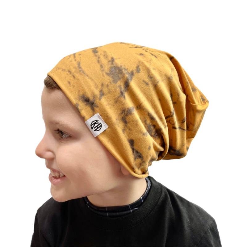 Senfgelbe Und Marmor Mütze/ Slouchy Mütze Für Jungen/ Baby Kleinkind Hipster von KristianHaris