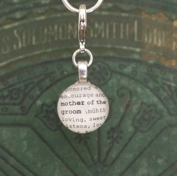 Mutter Des Bräutigams Wörterbuch Anhänger Für Ein Bouquet Lesezeichen Schlüsselbund Halskette Armband Von Kristin Victoria Designs von KristinVictoria