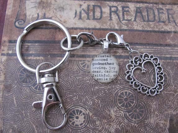 Patin, Tante, Schwester, Schwägerin Schlüsselanhänger Mit Silberfarbenem Charm Von Kristin Victoria Designs von KristinVictoria