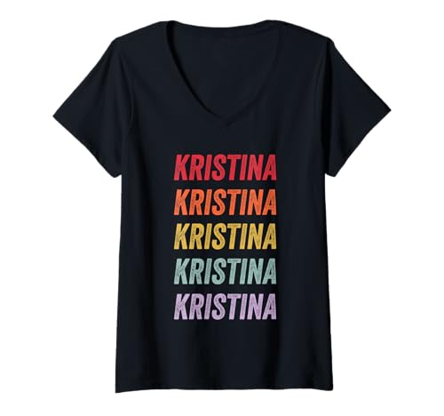 Damen Kristina T-Shirt mit V-Ausschnitt von Kristina Apparel