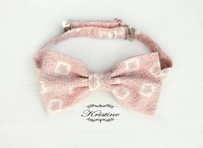 Erröten Rosa Floral Fliege. Seersucker Pastell Rosa. Bräutigam Beste Mann Geschenk. Strand Hochzeit von KristineBridal