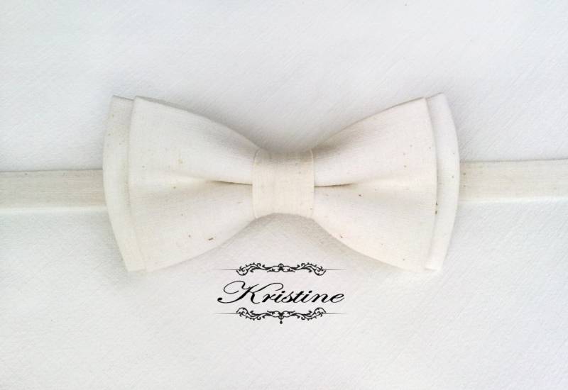 Herren Elfenbein Fliege. Leinen Fliege, Rohe Baumwolle. Bräutigam Trauzeugen Geschenk, Rustikale Hochzeit von KristineBridal