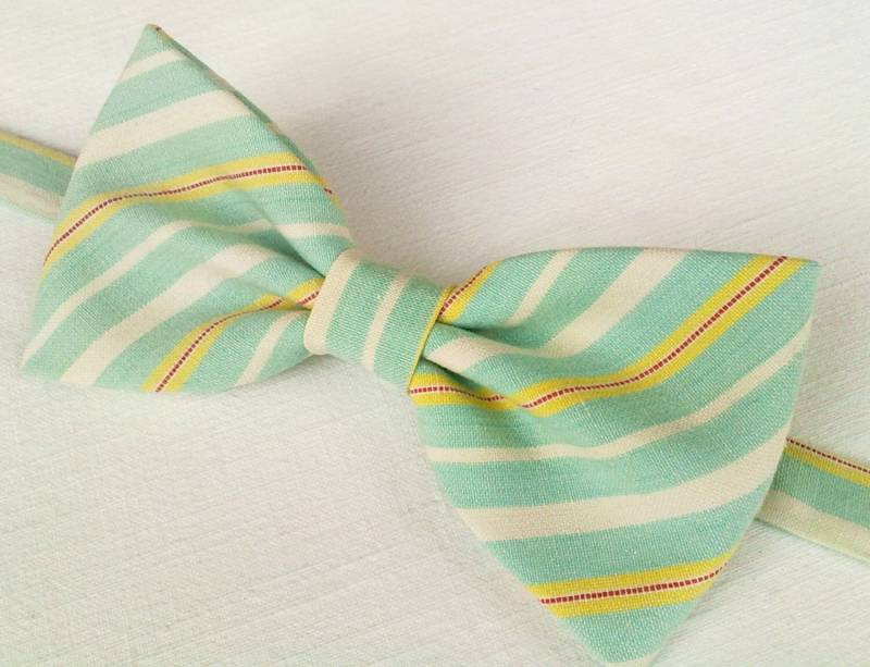 Herren Mint Grün Fliege. Gestreifte Mint Fliege, Bräutigam Trauzeugen Geschenk, Bester Mann, Vater Der Braut von KristineBridal