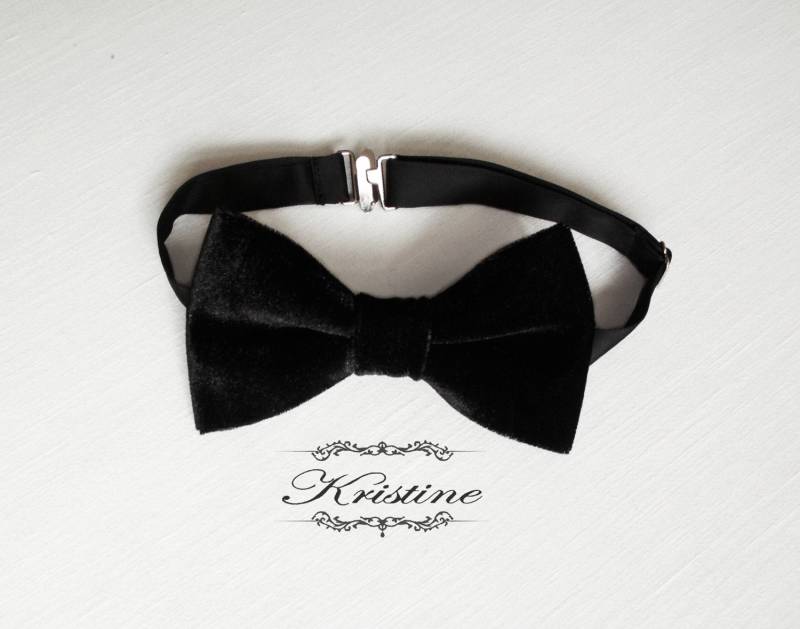 Herren Schwarze Samt Fliege. Hochzeit Empfang Bräutigam Bester Mann Trauzeugen Geschenke. Hubby Geschenk von KristineBridal