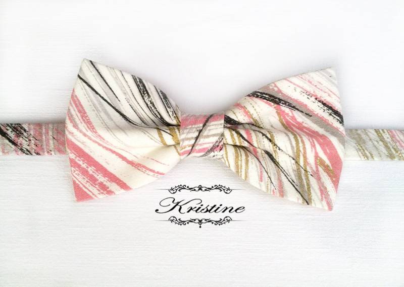 Rosa Fliege, Aquarell Druck. Grauanzug Fliege. Trauzeugen Partei Maler Geschenk Für Künstler von KristineBridal