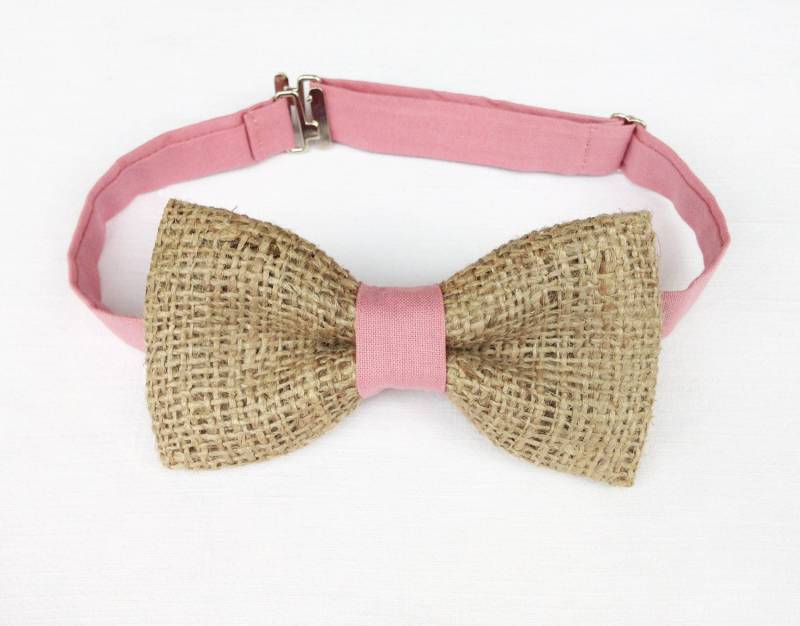 Rosa Sackleinen Fliege. Bräutigams Rustikale Hochzeit Trauzeugen Geschenke. Bester Mann von KristineBridal