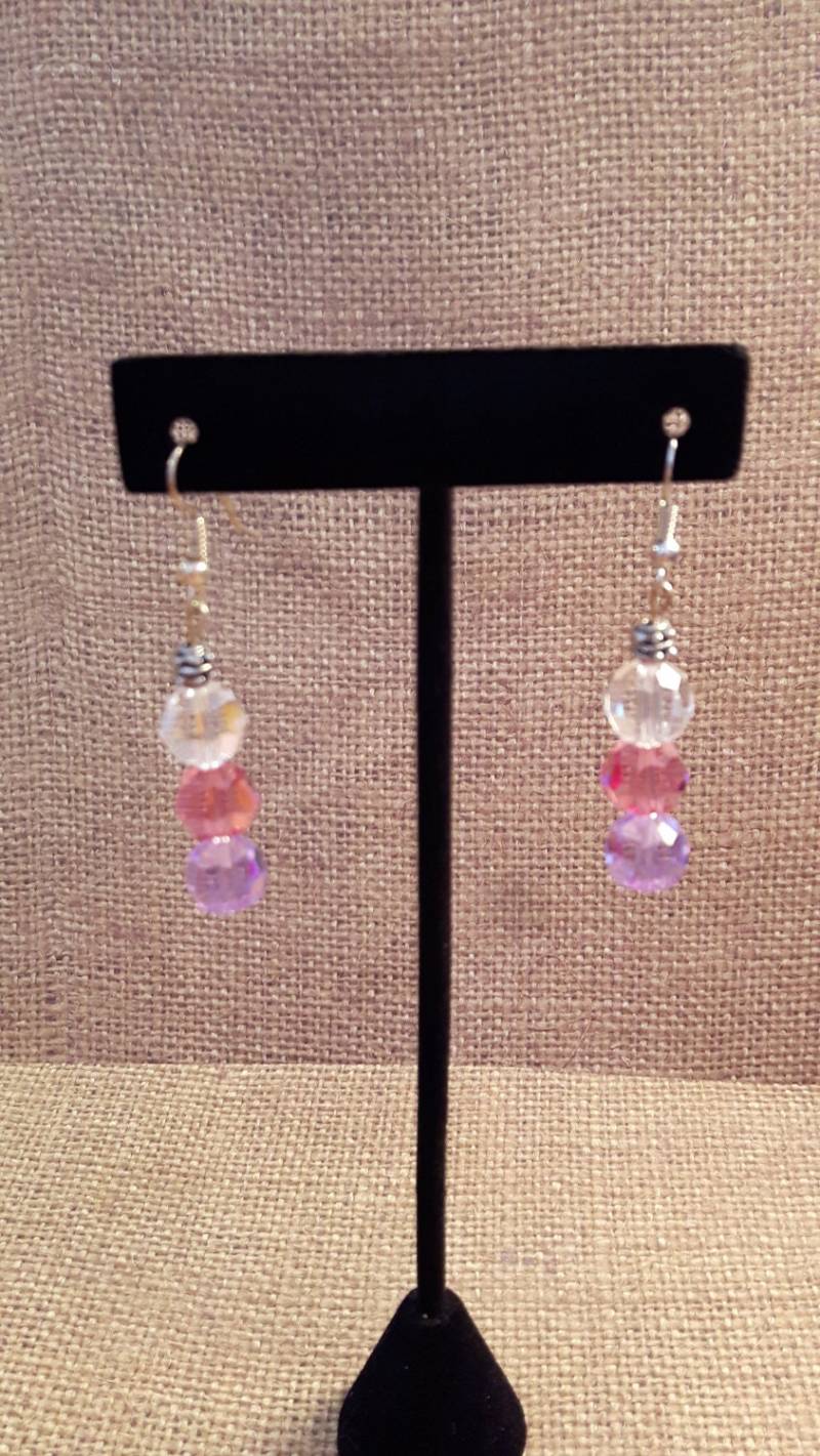Swarovski Ohrringe Mit Klaren, Rosa Und Violetten Kristallen, Kristallohrringe, Ohrringe, Swarovskiperlen Swarovski Ohrringe Mit Klaren, Rosa Und Violetten Kristallen, Kristallohrringe, Ohrringe, Swarovskiperlen von KristinsJewelleryBox