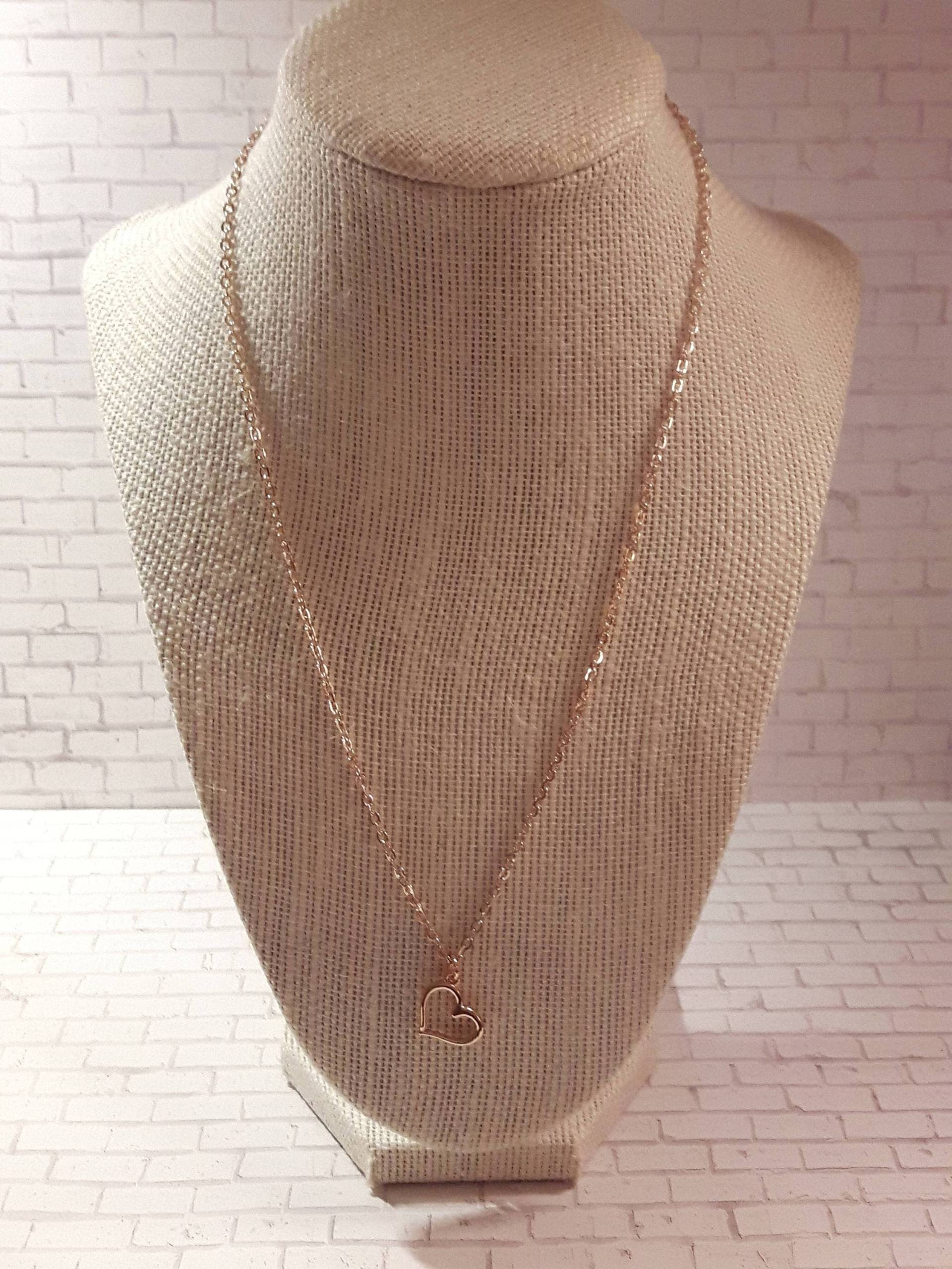 Valentinstag Halskette, Roségold Herz Offenes Überzogene Kette, Halskette von KristinsJewelleryBox