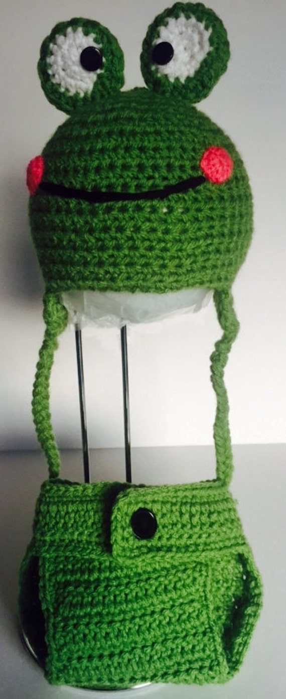 Frosch Mütze Mit Windelüberzug von KristizKrochet