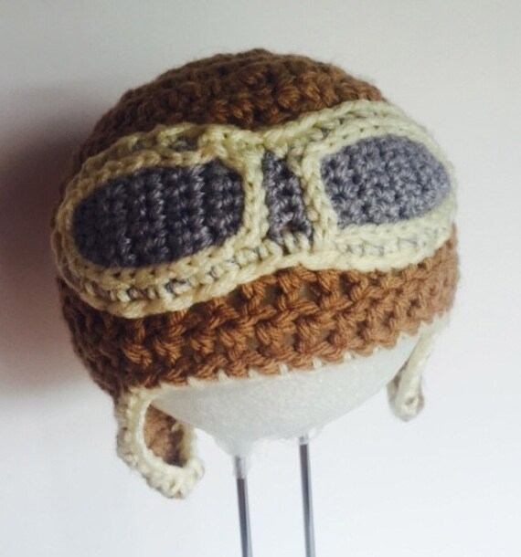 Gehäkelte Fliegermütze Neugeborenen Fotorequisite von KristizKrochet