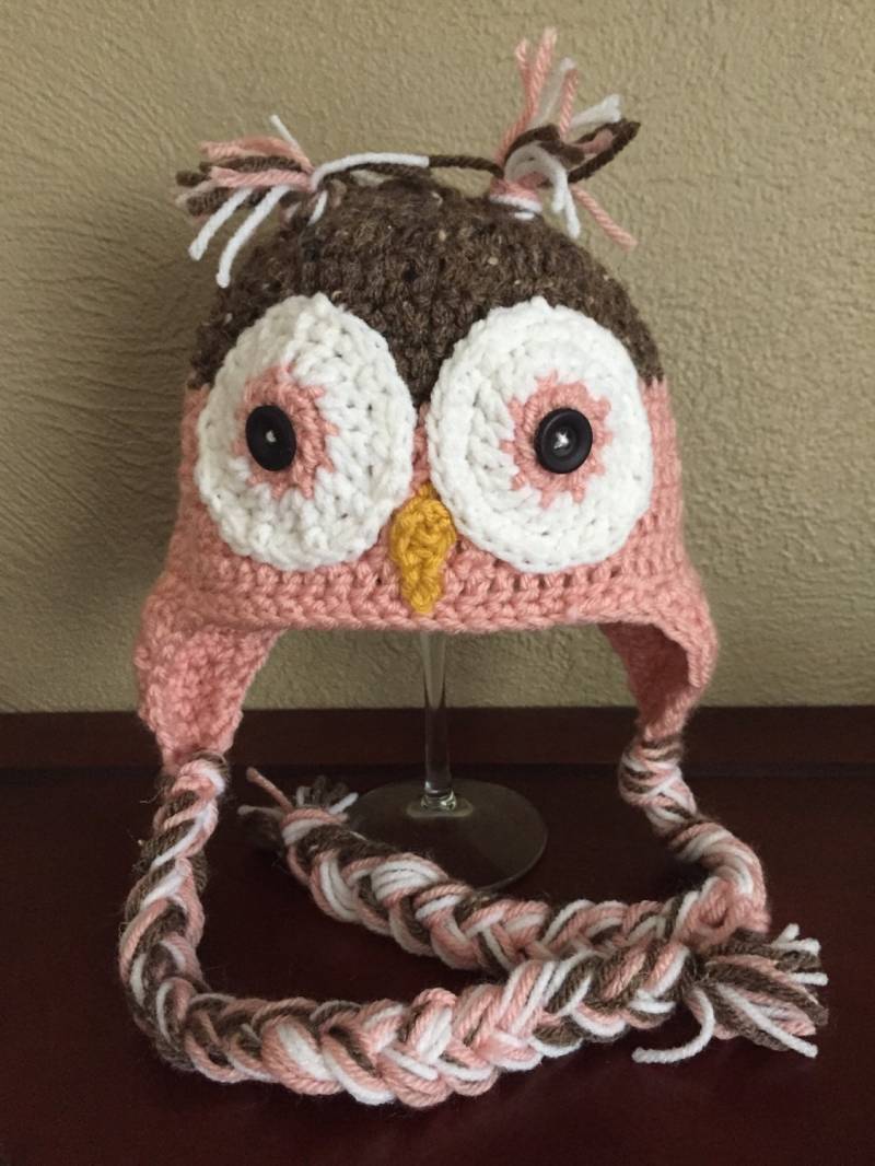 Handgemachte Häkeln Eule Earflap Hat Neugeborenes Zu Erwachsenen von KristysCrowchet