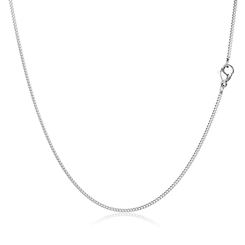 Kritz Panzerkette 1,5MM Stärke für Frauen Damen Versilbert - Gliederhalskette Kubanische Kette Fein Länge 40/55 Cm - Schmuck Geschenke Paris (40) von Kritz