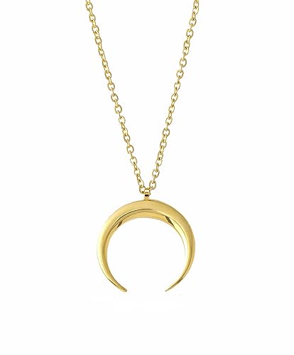 Kritz Damen Halskette Mond Gold oder Silber - Anhänger Sichel Halbmond mit Verstellbare Kette - Schmuck Mode Geschenk für Frauen (Gold) von Kritz