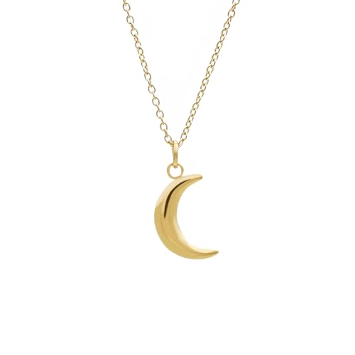 Kritz Damen Halskette Mond Gold 14K - Anhänger Sichel Halbmond mit verstellbare Kette - Schmuck Modisches Geschenk für Frauen von Kritz