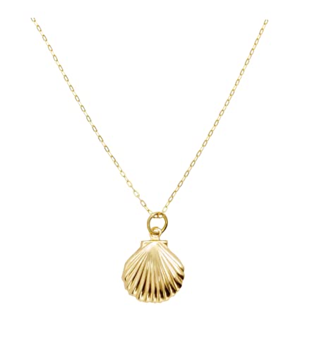 Kritz Damen Halskette Muschel Gold - Anhänger Muscheln Charm Vergoldet 18K mit Verstellbare Kette - Schmuck Modisches Geschenenk für Frauen (Muschel Ein) von Kritz