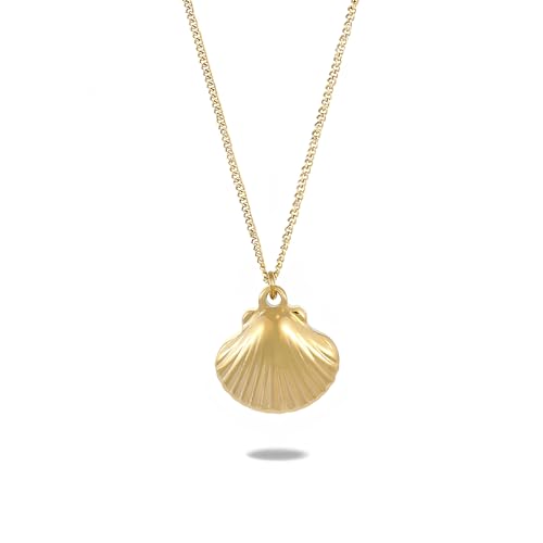 Kritz Damen Halskette Muschel Gold - Anhänger Muscheln Charm Vergoldet 18K mit Verstellbare Kette - Schmuck Modisches Geschenenk für Frauen (Muschel Ein) von Kritz