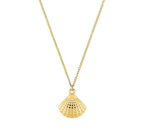 Kritz Damen Halskette Muschel Gold - Anhänger Muscheln Charm Vergoldet 18K mit Verstellbare Kette - Schmuck Modisches Geschenenk für Frauen (Muschel Zwei) von Kritz