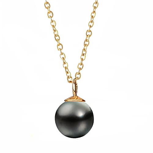Kritz Damen Halskette Perle Schwarze - Anhänger Perlenkette Fein Elegant Imitation Grad 4A+ Lang 45 Cm - Schmuck Mode Geschenk für Frauen Kritz Damen Halskette Perle Schwarze - Anhänger Perlenkette Fein Elegant Imitation Grad 4A+ Lang 45 Cm - Schmuck Mode Geschenk für Frauen von Kritz
